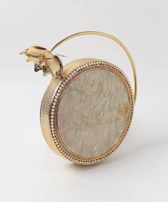 Gold embellished mother of pearl clutch 5