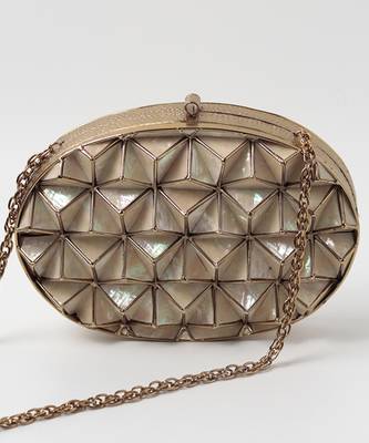 Gold embellished clutch with removeable  chain 3