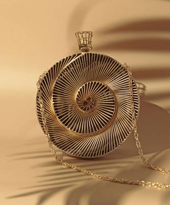 Gold intricate brass wirework clutch 2