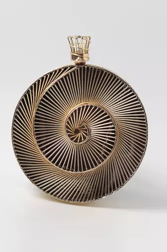Gold intricate brass wirework clutch
