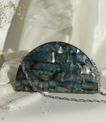 Silver clutch with removeable chain