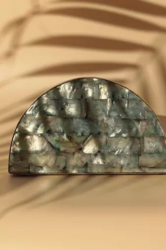Silver clutch with removeable chain