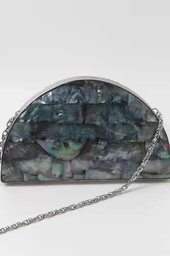 Silver clutch with removeable chain