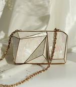 Gold handcrafted clutch with removeable chain