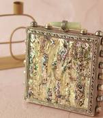Mother of pearl gold clutch
