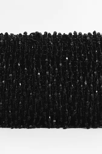Black suede beaded flap over clutch bag