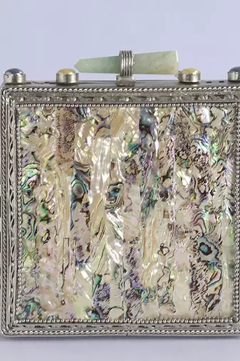 Mother of pearl gold clutch