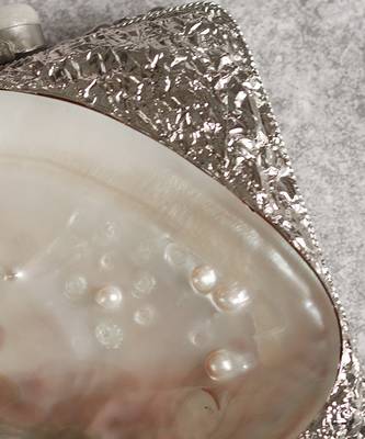 Silver clutch handcrafted with intricate detailing 3