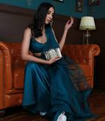 Silver beaded golden brass clutch