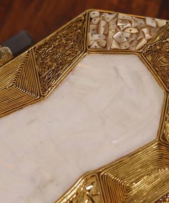 Gold brass clutch with detachable chain 2