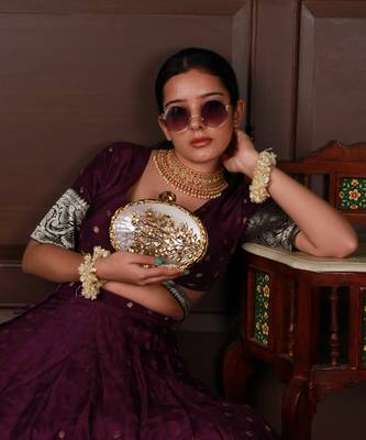 Gold handcrafted golden brass clutch 1