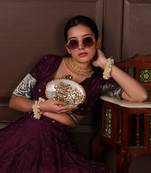 Gold handcrafted golden brass clutch