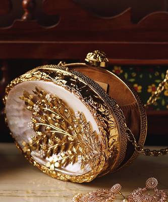 Gold handcrafted golden brass clutch 2