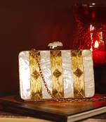Gold clutch with detachable chain strap