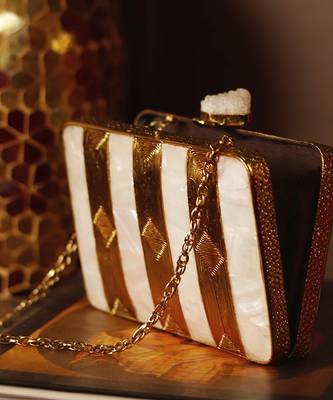 Gold clutch with detachable chain strap 5