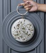 hand embroidered white silk clutch