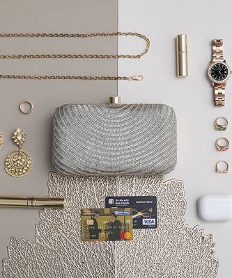 Silver silk hand embroidered party clutch 2
