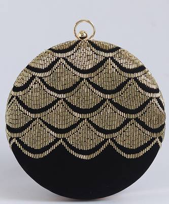 Gold silk clutch with hand embroidered details 5