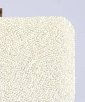 White pearl hand embroidered clutch 5