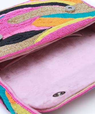 Mulitcolor suede baguette bag with handle 3
