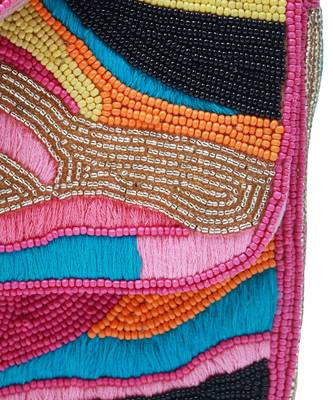 Mulitcolor suede baguette bag with handle 4