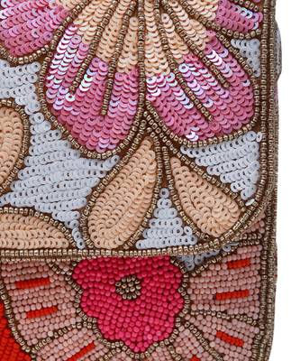 Multicolor suede daisy floral bag with handle 4