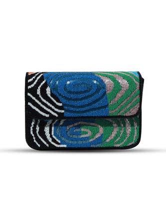 Multicolor suede baguette bag with handle 3