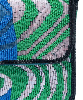 Multicolor suede baguette bag with handle 5