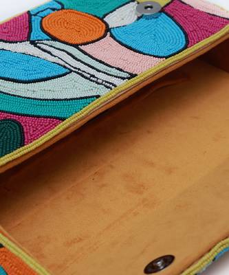 multicolor poppy suede baguette bag with handle 2