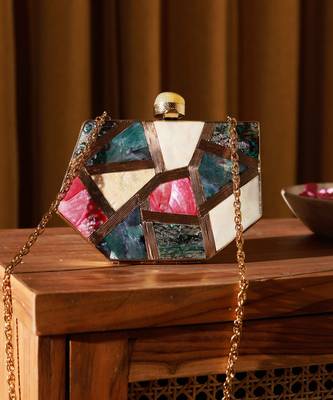 Gold multicolor clutch 1