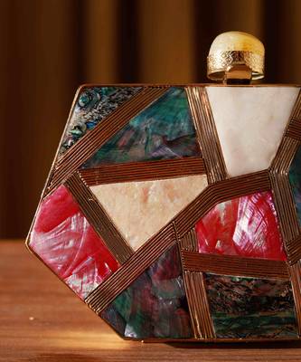 Gold multicolor clutch 2