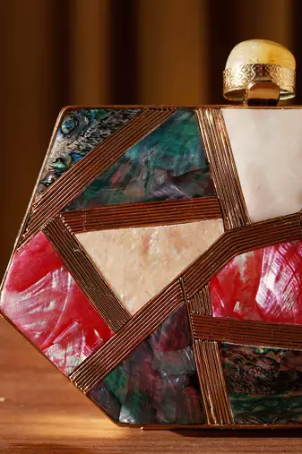 Gold multicolor clutch
