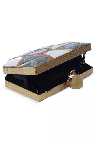 Gold multicolor clutch