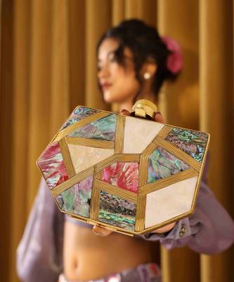 Gold multicolor clutch 5