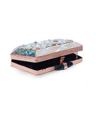 Gold beaded embellished clutch 5