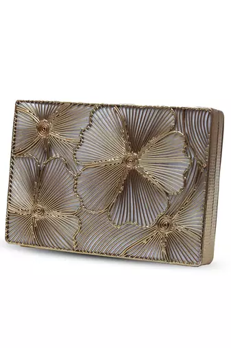 Gold clutch with removable chain