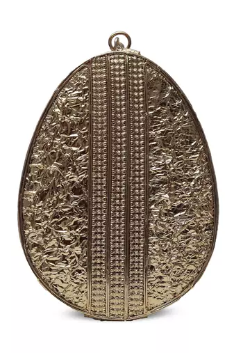 Gold intricate brass clutch