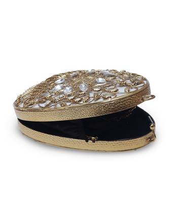 Gold intricate brass clutch 4
