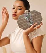 Silver clutch with detachable chain