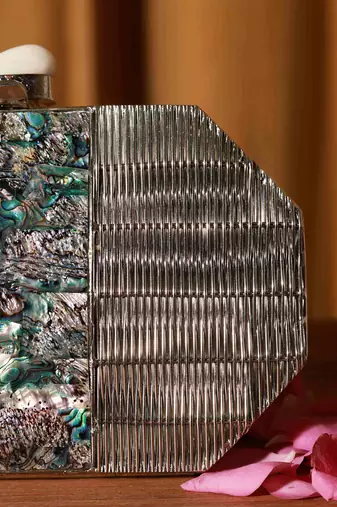Silver clutch with detachable chain