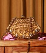Gold embellished brass clutch