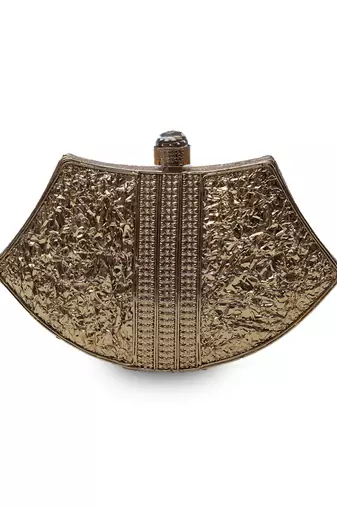 Gold embellished brass clutch