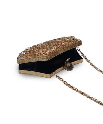 Gold embellished brass clutch 4
