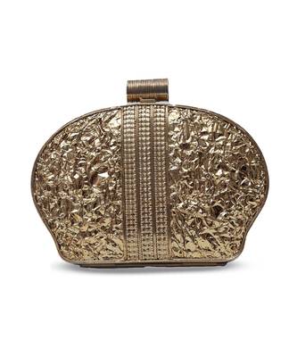 Gold and white clutch with detachable chain 3