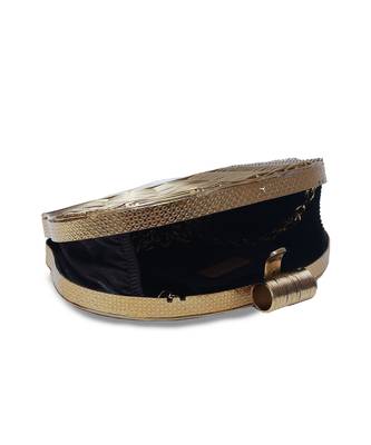 Gold and white clutch with detachable chain 5