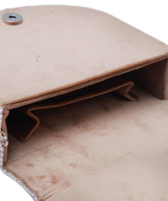 Peach suede flap over bag with handle 5