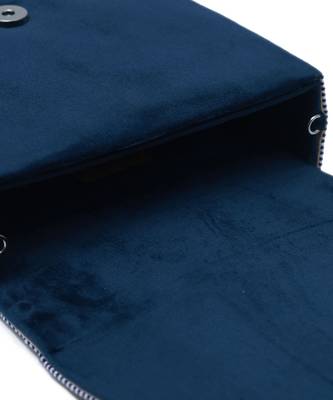 Blue suede blue flap over bag with handle 4
