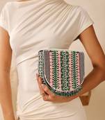 Green suede green flap over bag with handle