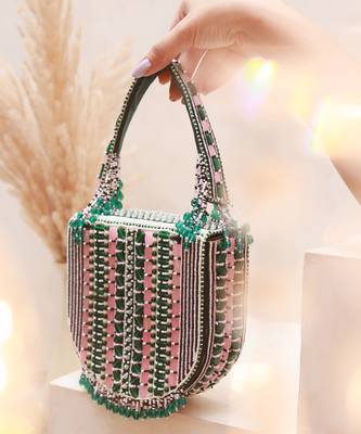 Green suede green flap over bag with handle 4