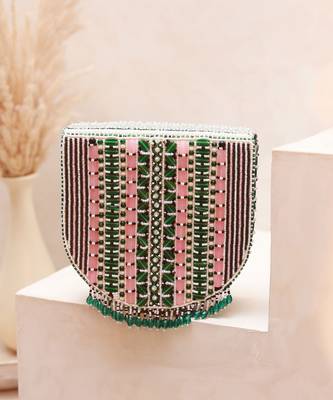 Green suede green flap over bag with handle 5